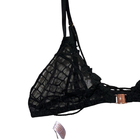 Savage X Fenty BAROQUE BONDAGE FRONT-CLOSURE BRALETTE Black lace goth sz Medium - Picture 5 of 12